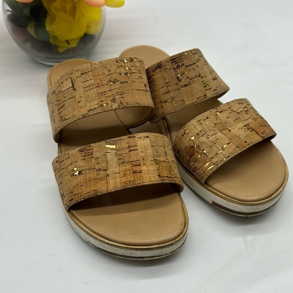 Mila Paoli Cork Two Strap Sandals Made in Italy Size 7 MCS6573H - Picture 1 of 8